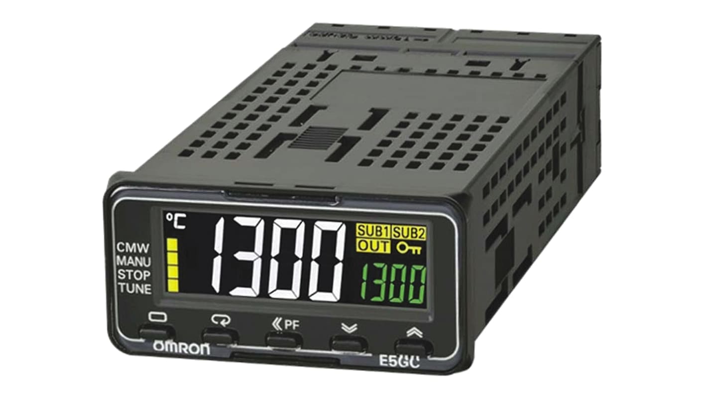 Controlador de temperatura PID Omron serie E5GC, 24 x 48mm, 100 → 240 V ac, 1 salida Lineal