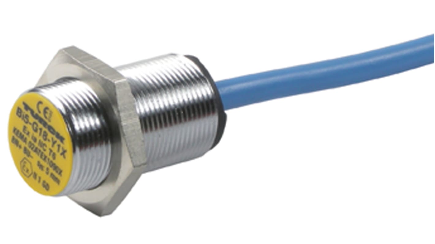 Turck Inductive Barrel-Style Proximity Sensor, M18 x 1, 5 mm Detection, NAMUR Output, 8.2 V dc, IP67