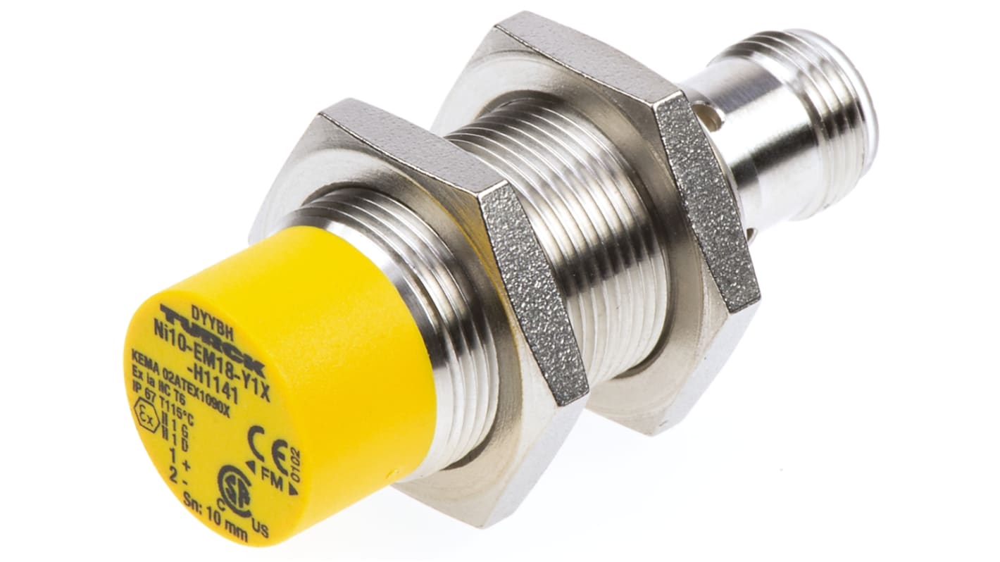 Turck Inductive Barrel-Style Proximity Sensor, M18 x 1, 10 mm Detection, NAMUR Output, 8.2 V dc, IP67