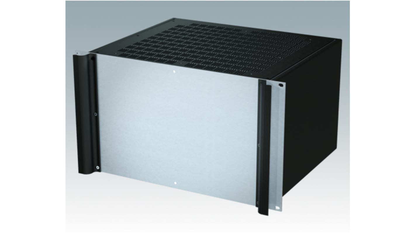 Contenitore 19" montaggio rack METCASE 6U 262.6 x 482.6 x 365mm, in Alluminio, ventilato, col. Nero