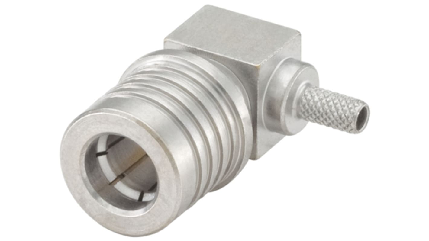 Rosenberger, Plug Cable Mount QMA Connector, 50Ω, Crimp, Solder Termination, Right Angle Body