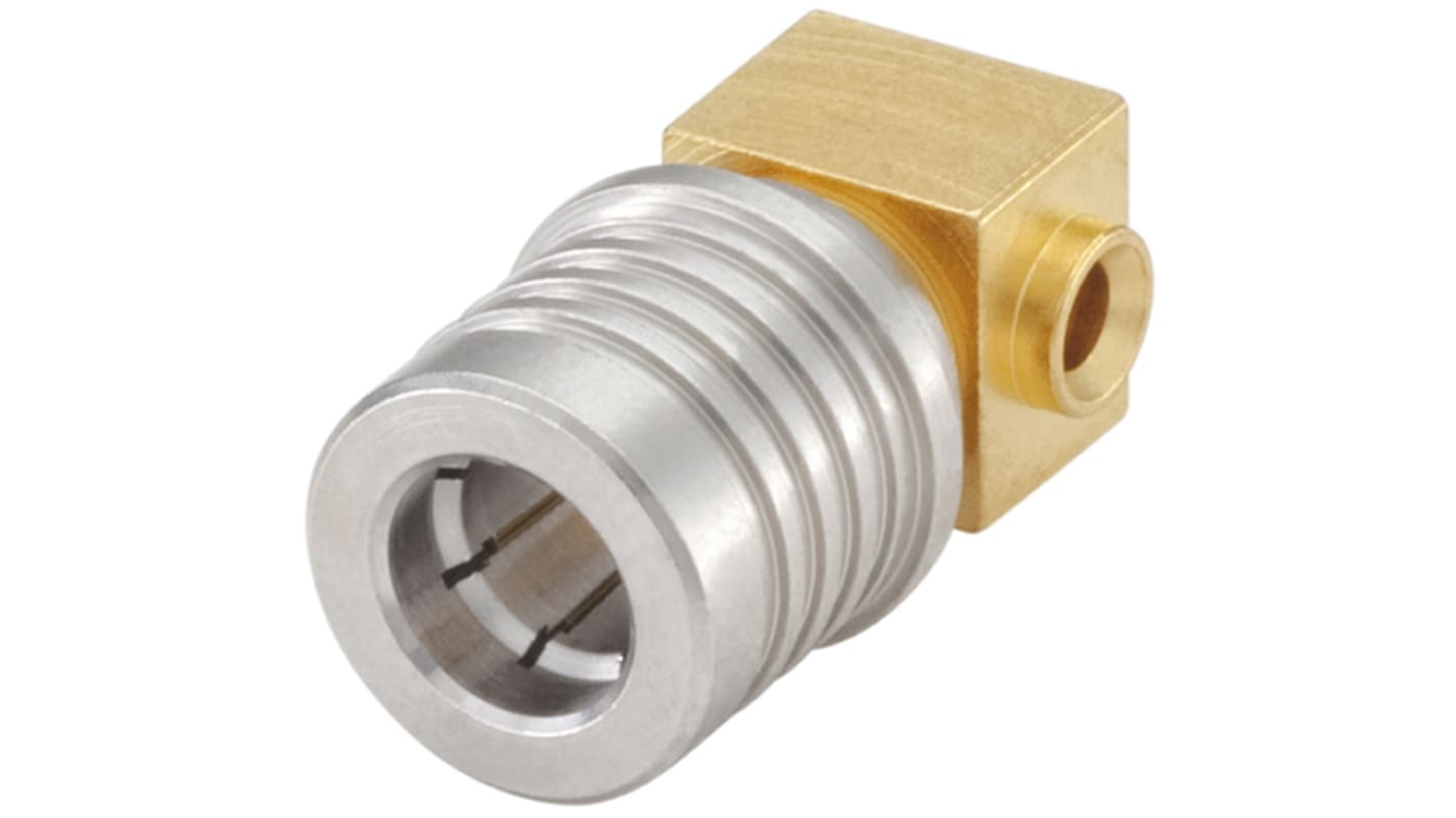 Rosenberger, Plug Cable Mount QMA Connector, 50Ω, Solder Termination, Right Angle Body