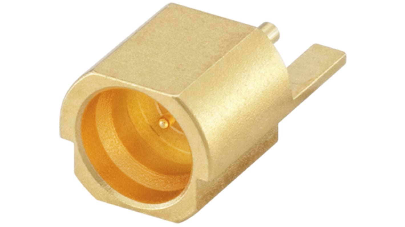 Conector coaxial Rosenberger 19S202-40ML5, Macho, Ángulo de 90° , Impedancia 50Ω, Montaje en PCB, Terminación de