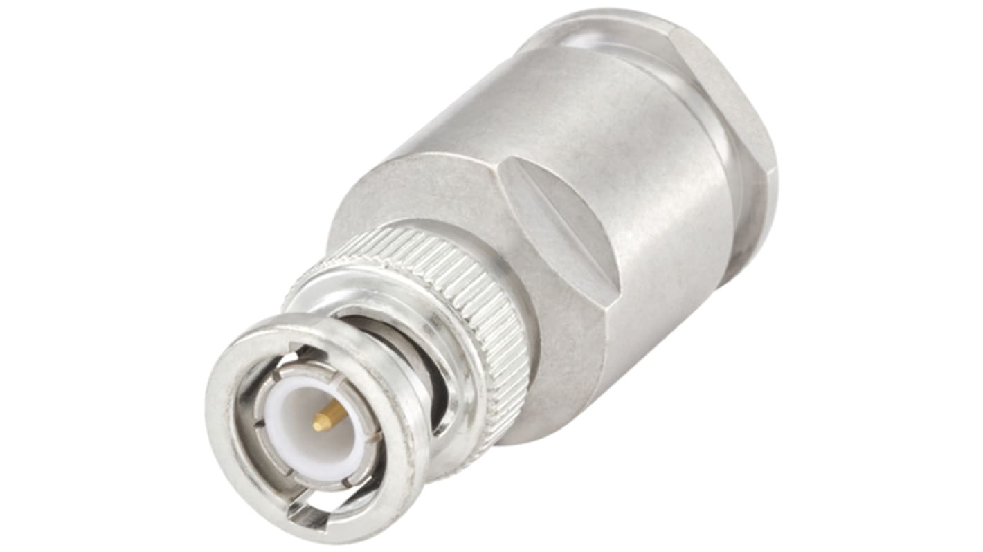 Conector coaxial Rosenberger 51S105-015N5, Macho, Recto, Impedancia 50Ω, Montaje de Cable, Terminación de Abrazadera, 0