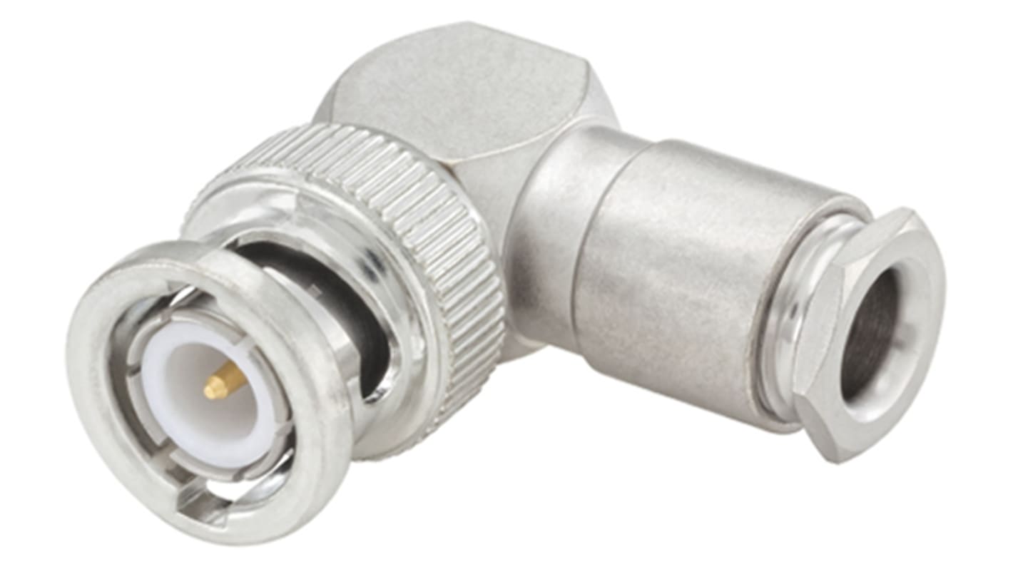 Rosenberger BNC Series, Plug Cable Mount BNC Connector, 50Ω, Clamp Termination, Right Angle Body