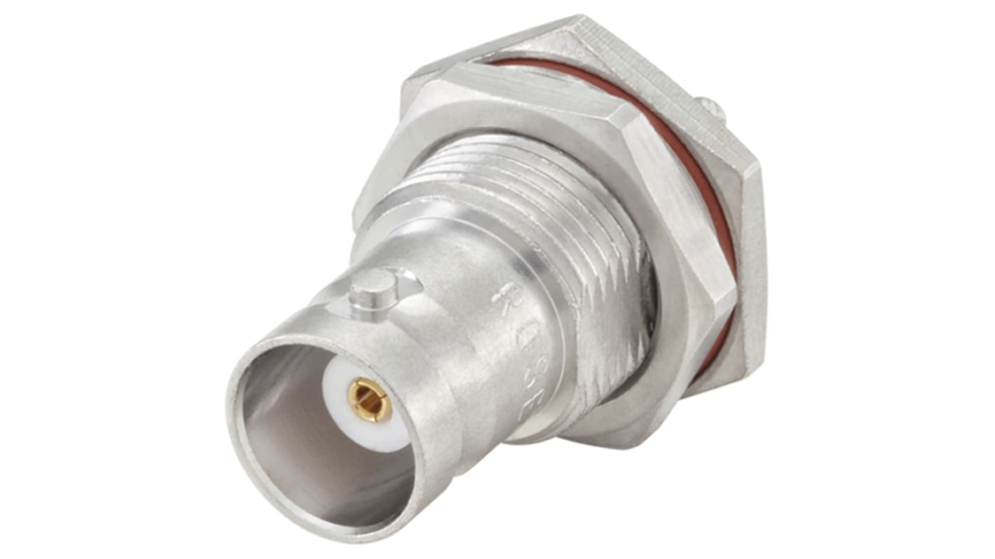 Rosenberger BNC Series, jack Panel Mount BNC Connector, 50Ω, Crimp Termination, Straight Body