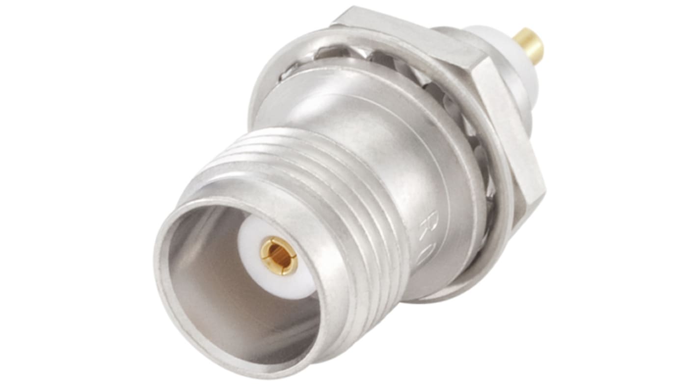 Conector coaxial Rosenberger 56K504-200N5, Hembra, Recto, Impedancia 50Ω, Montaje en Panel, Terminación de Soldador,