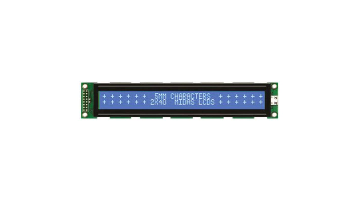 Midas MC24005A6W-BNMLW Alphanumeric LCD Display White, 2 Rows by 40 Characters, Transmissive