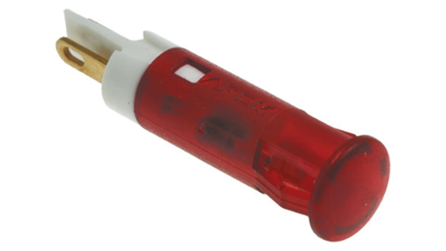 Apem Red Flashing LED Indicator, 24V dc, 6mm Mounting Hole Size, FASTON Termination