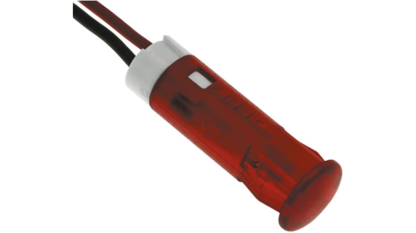 Indicatore da pannello APEM Rosso LED lampeggiante, 24V cc, foro da 6mm