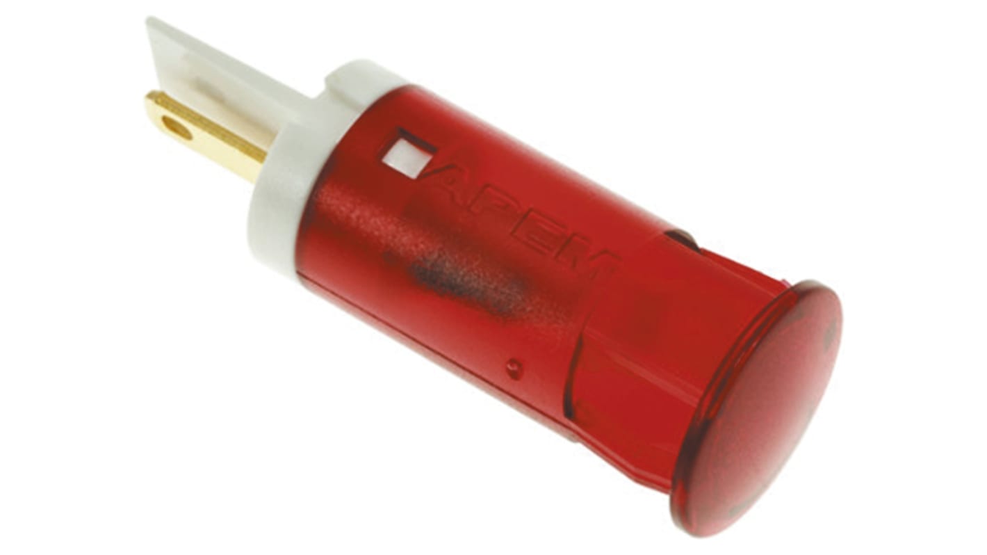 Voyant LED clignotante Rouge APEM, dia. 12mm, 24V c.c.