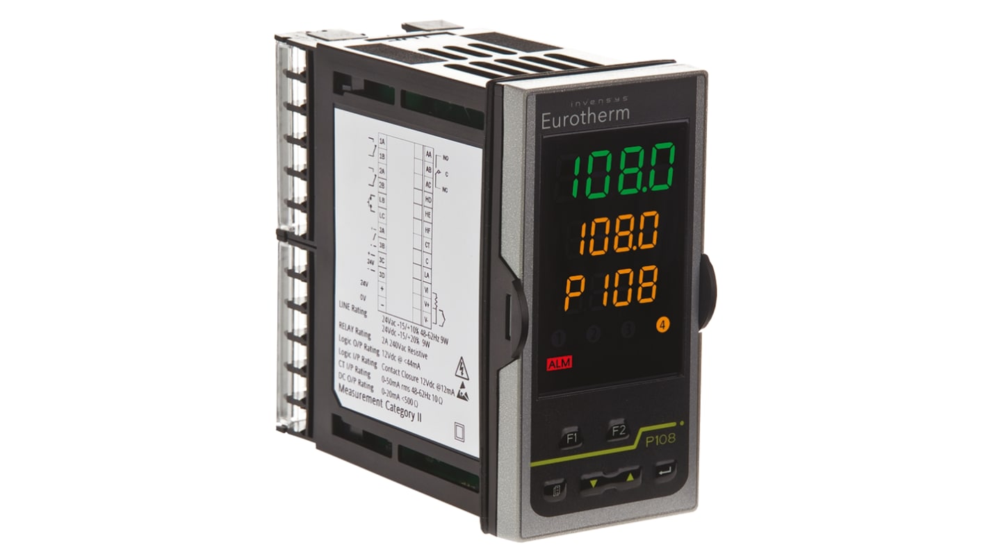 Eurotherm Piccolo P108 PID Temperature Controller, 48 x 96mm, 2 Output Logic, Relay, 85 → 264 V ac Supply Voltage