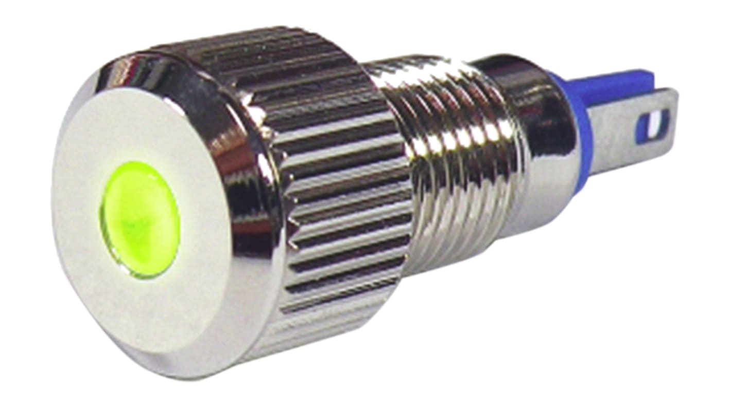 Indicatore da pannello RS PRO Giallo  a LED, 24V, IP67, Sporgente, foro da 8mm