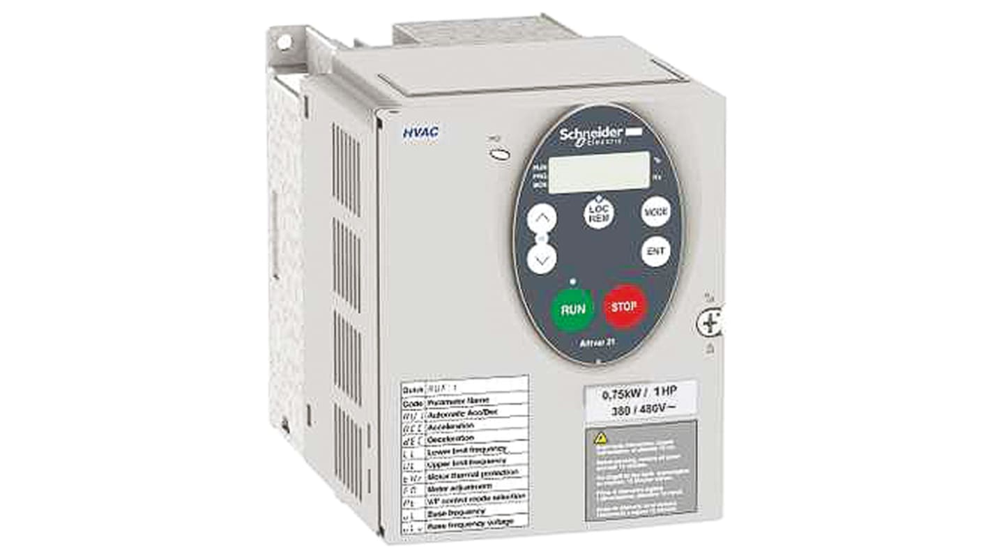 Schneider Electric Inverter Drive, 30 kW, 3 Phase, 230 V ac, 113.3 A @ 208 V ac, 89.5 A @ 240 V ac, ALTIVAR 21 Series