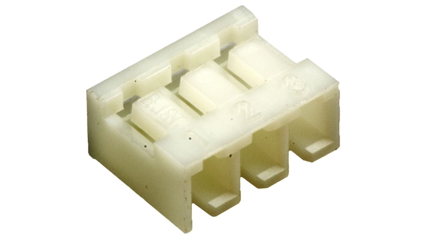 JST, SJN Male Connector Housing, 2mm Pitch, 3 Way, 1 Row Side Entry