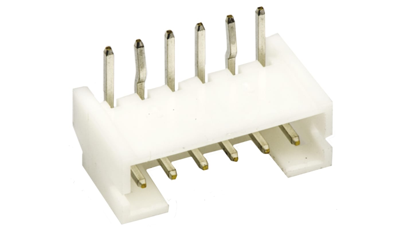 JST PH Series Right Angle Through Hole PCB Header, 6 Contact(s), 2.0mm Pitch, 1 Row(s), Shrouded