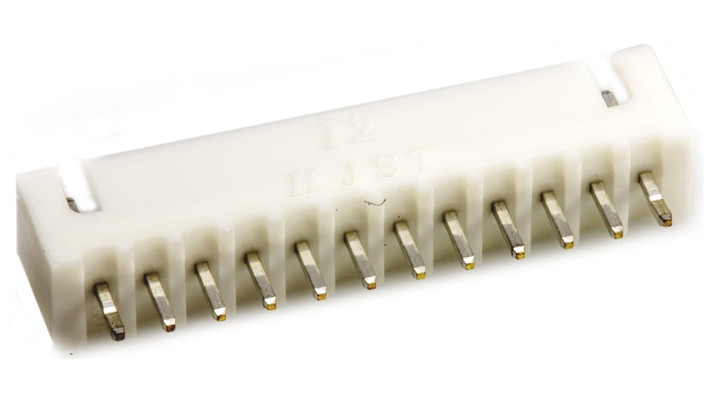 JST XH Series Straight Through Hole PCB Header, 12 Contact(s), 2.5mm Pitch, 1 Row(s), Shrouded