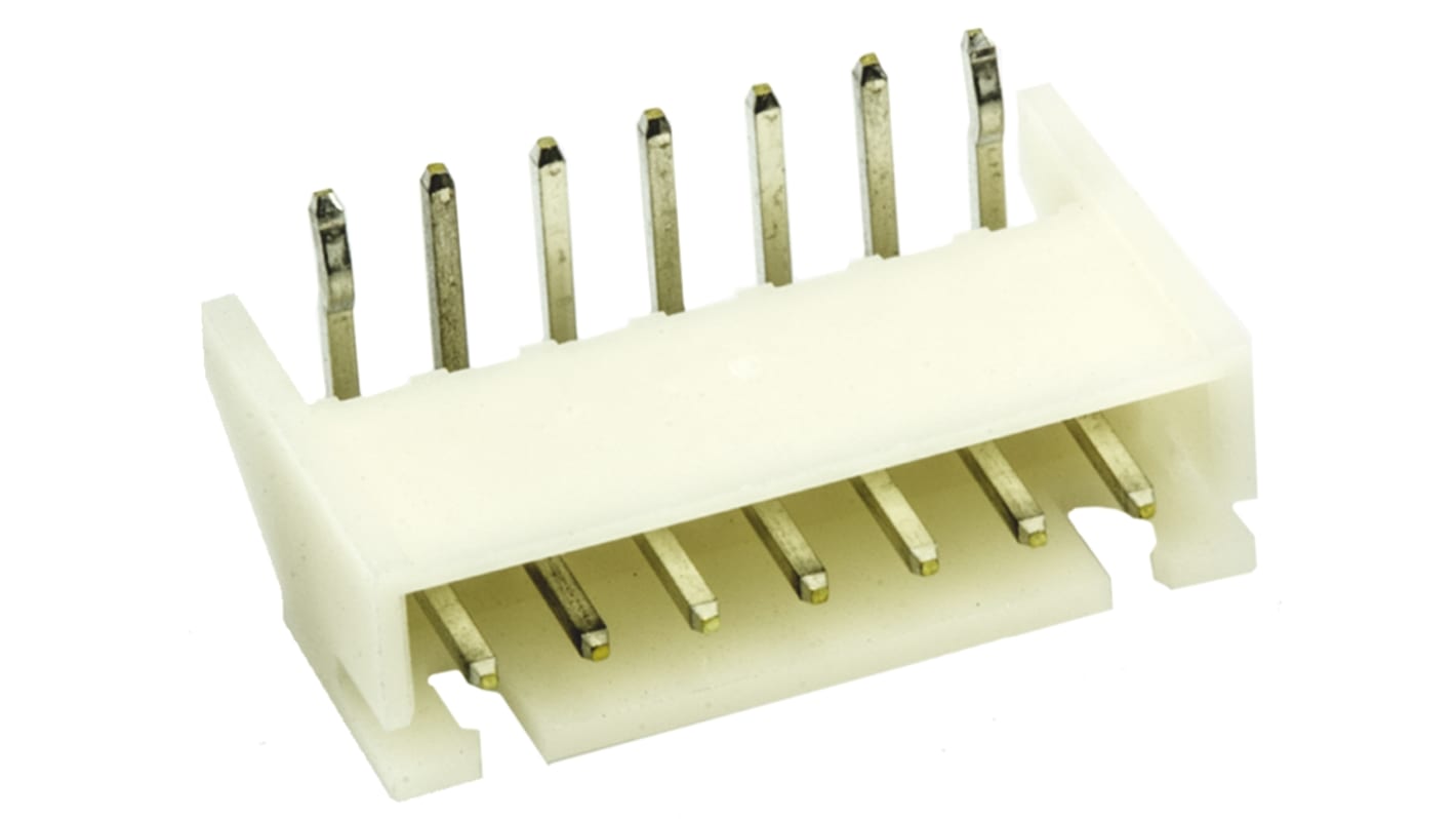 Conector macho para PCB Ángulo de 90° JST serie XH de 7 vías, 1 fila, paso 2.5mm, para soldar, Montaje en orificio