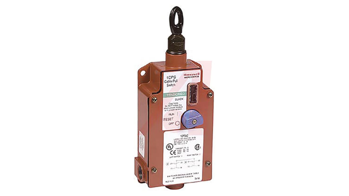 Honeywell 1CPS Rope Pull Switch, 76m, 2NO/2NC, Straight