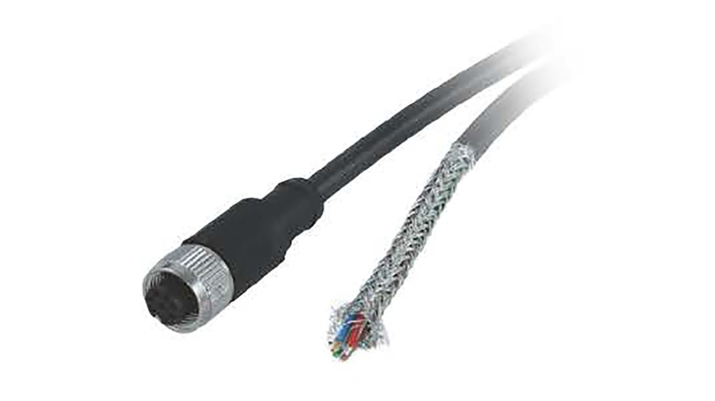 Cable de conexión Baumer, con. A M12 Hembra, 8 polos, con. B Sin terminación, cod.: A, long. 2m, 30 V, 2 A, IP65, IP67