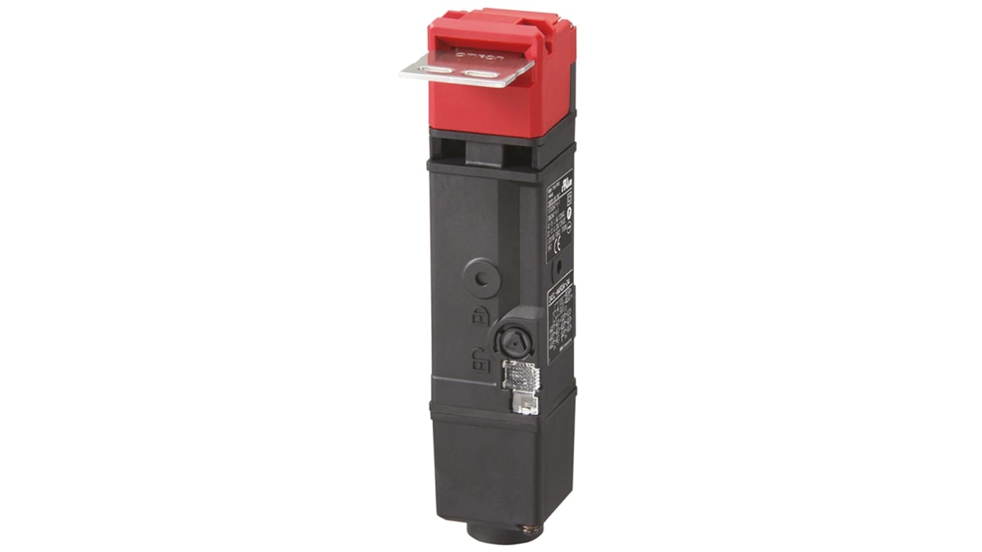 Interruptor de bloqueo por solenoide Omron D4SL-N, 24V dc, cont. aux. 2NC/1NA, Alimentar para bloquear, IP67