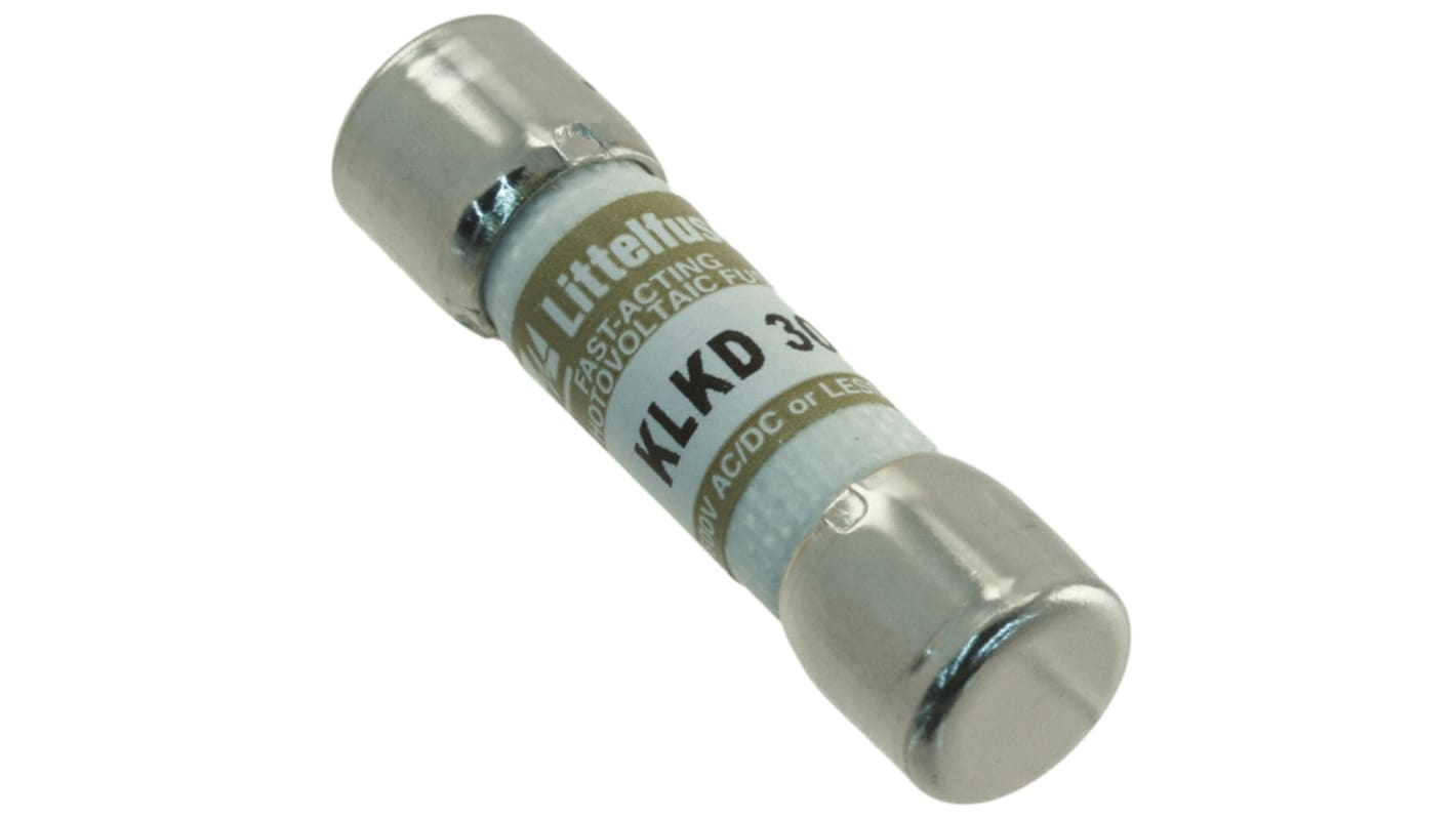 Cartouche fusible Littelfuse KLKD, 30A 10 x 38mm Type F 600V c.a. / V c.c.