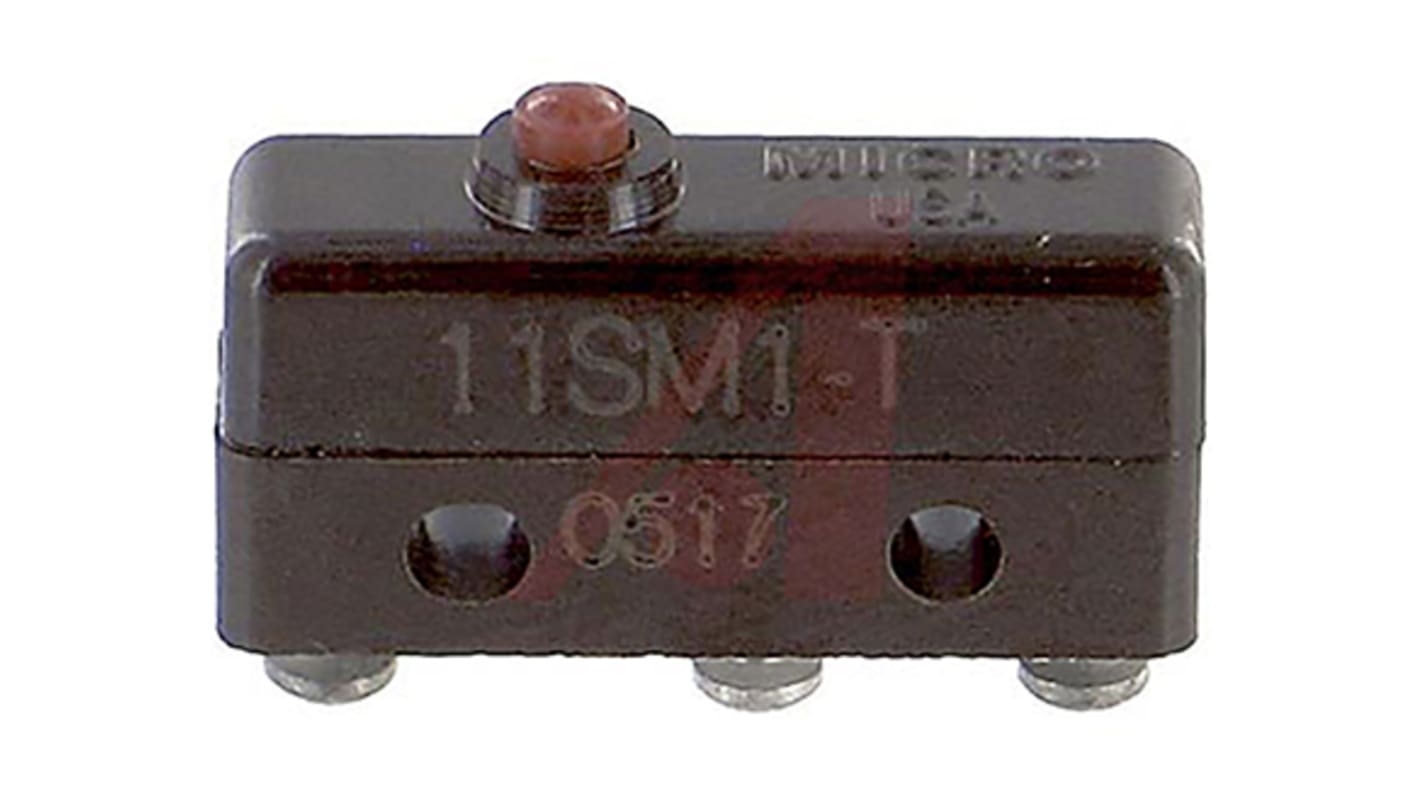 11SM1T Honeywell Pin Plunger Micro Switch, Solder Terminal, 5 A V dc