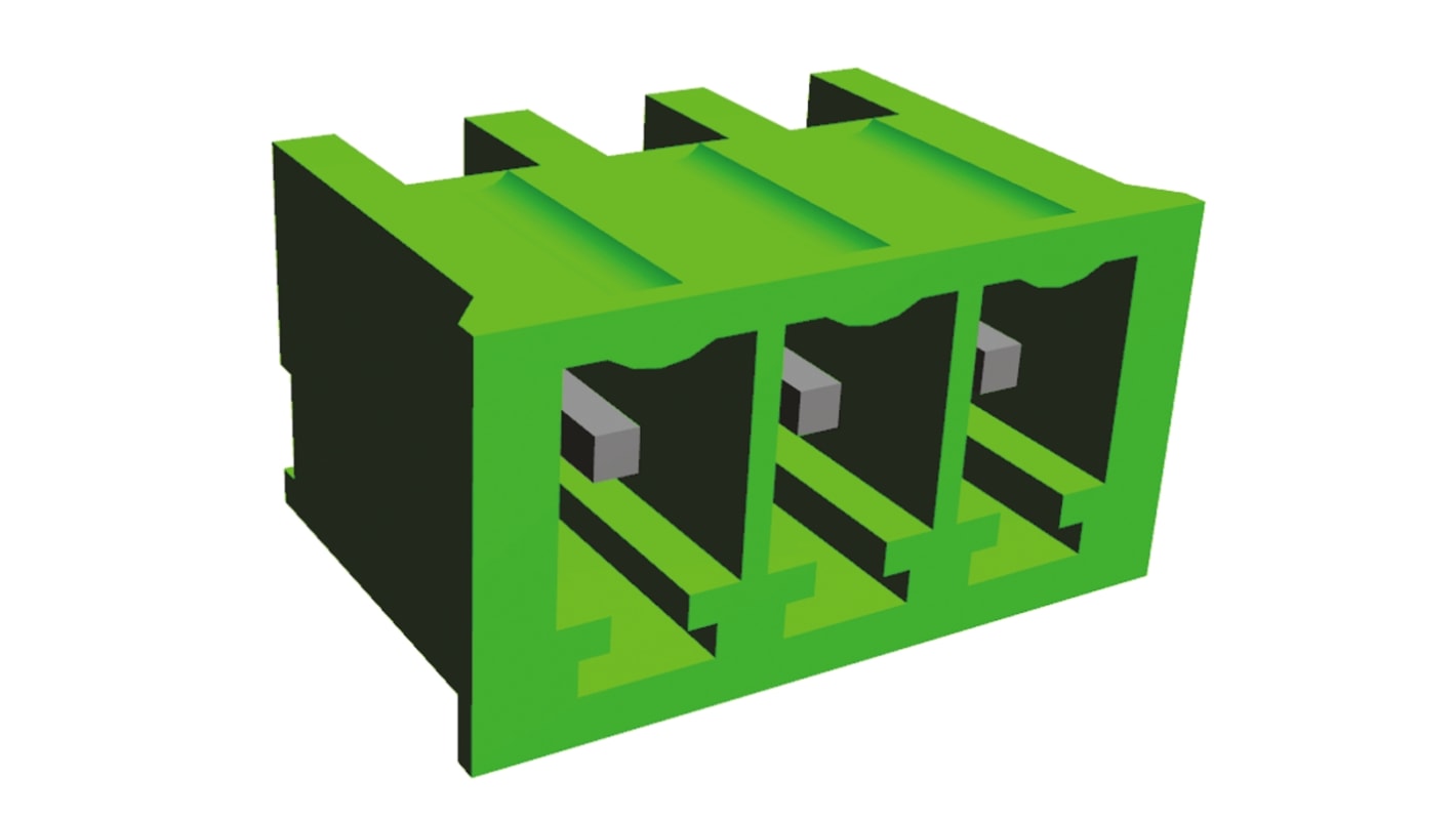 TE Connectivity 3.81mm Pitch 3 Way Pluggable Terminal Block, Header, Through Hole, Solder Termination