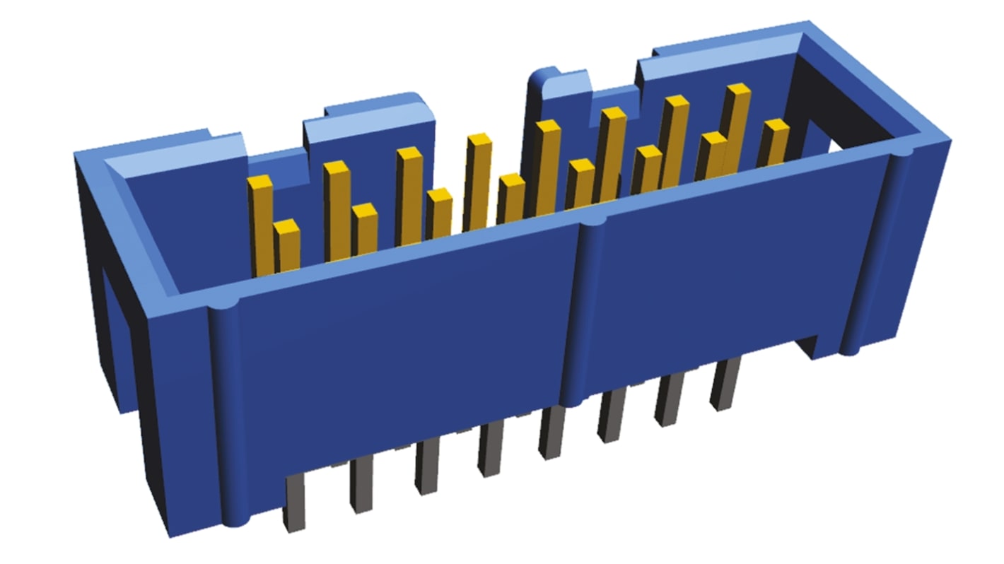 Conector macho para PCB TE Connectivity serie AMP-LATCH de 16 vías, 2 filas, paso 2.54mm, para soldar, Montaje en