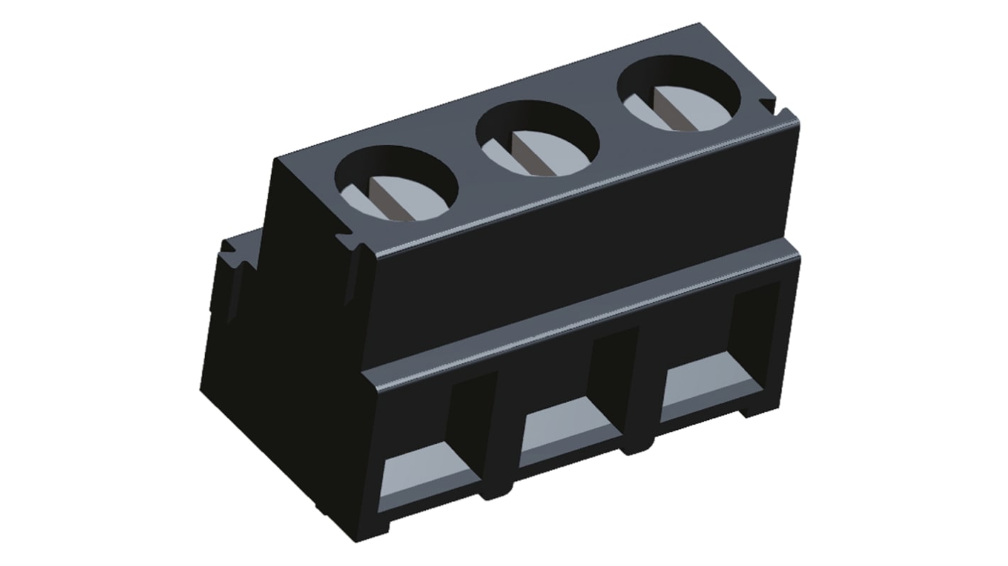 TE Connectivity Buchanan Series PCB Terminal Block, 3-Contact, 5.08mm Pitch, Through Hole Mount, 1-Row, Solder