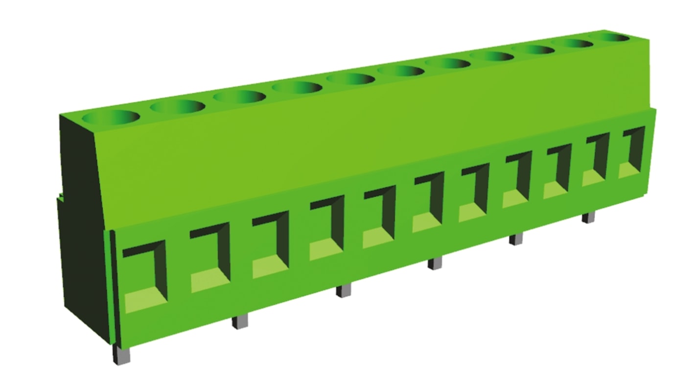 TE Connectivity Buchanan Series PCB Terminal Block, 6-Contact, 10.16mm Pitch, Through Hole Mount, 1-Row, Solder