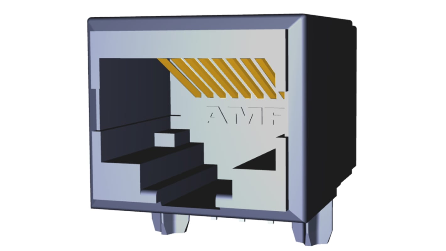 TE Connectivity 5558341 Cat.5e RJ45-Steckverbinder Buchse, 1-Port 8-polig Ungeschirmt PCB abgewinkelt