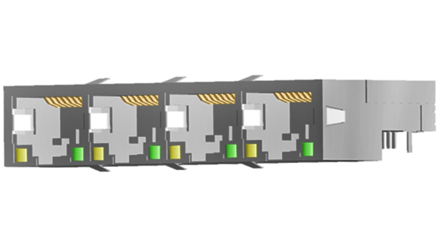 Connettore RJ45 Femmina TE Connectivity Cat5, 8 vie, Montaggio PCB