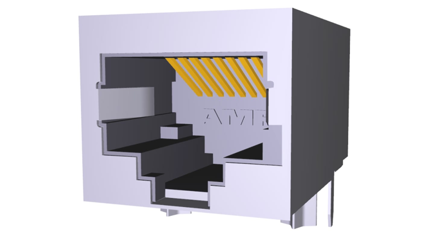 TE Connectivity 6116526 Cat.5e RJ45-Steckverbinder Buchse, 1-Port 8-polig Ungeschirmt PCB abgewinkelt