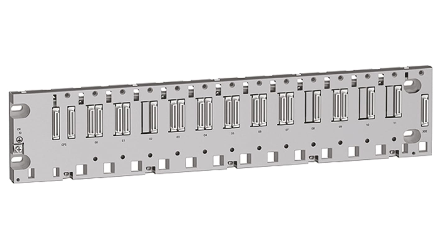 Backplane per guida din Schneider Electric, serie BMEXBP, per Processore BMEP58, alimentatore BMXCPS, modulo I/O,