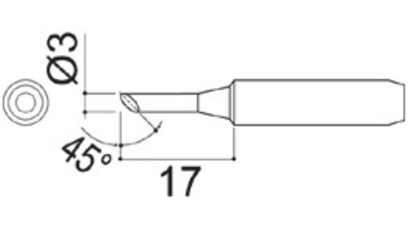 ハッコー はんだごて交換コテ先 900Mシリーズ3 mm, ベベル900M-T-3CF