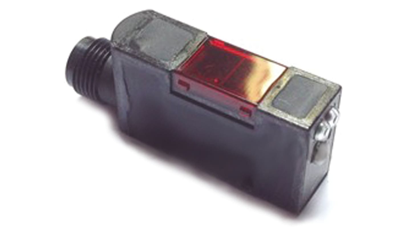 Fotocélula rectangular Omron, Sistema Difuso, alcance 100 mm, salida PNP, Conector Cableado M12, IP67
