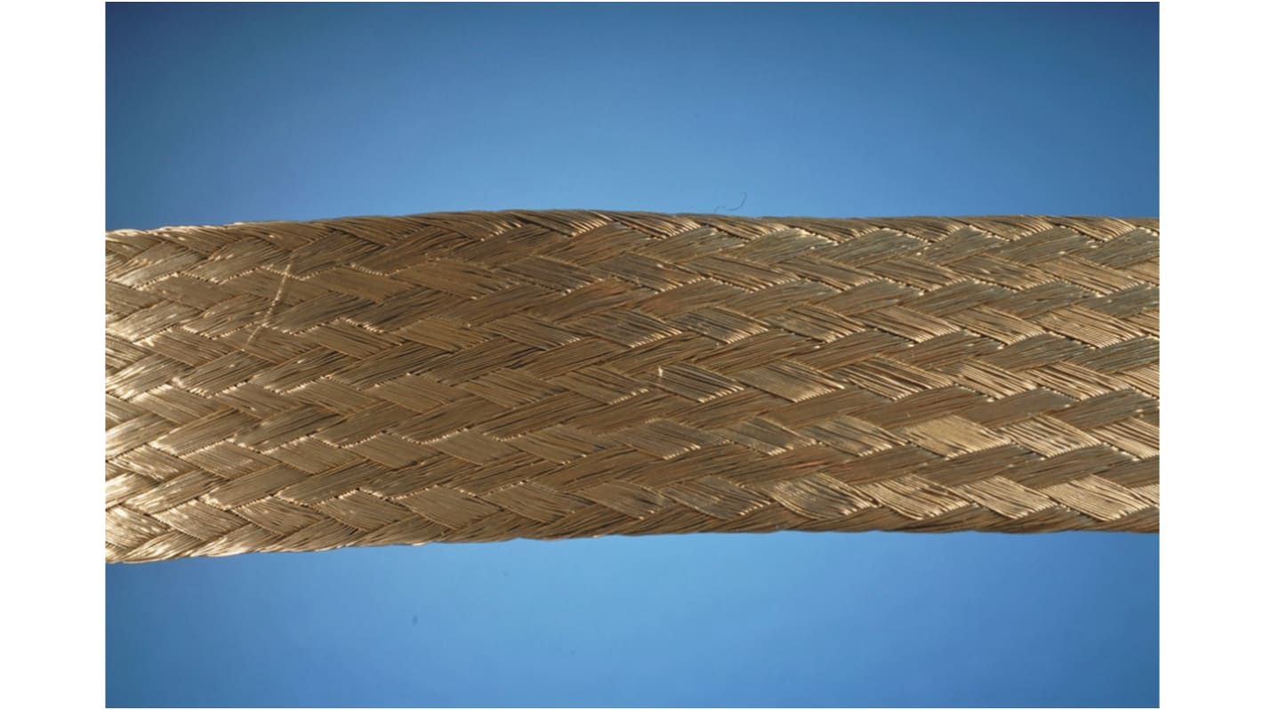 1231 SV005 Alpha Wire Braided Copper Silver Cable Sleeve, 6.35mm