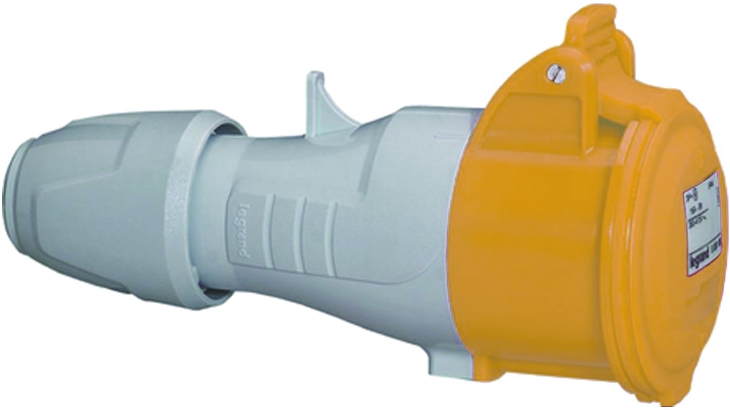 5 551 01 Legrand, P17 Tempra Pro IP44 Yellow Cable Mount 2P + E