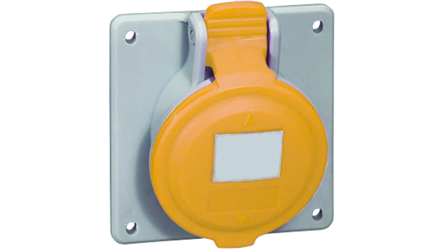 5 551 81 Legrand, P17 Tempra Pro IP44 Yellow Panel Mount 2P + E