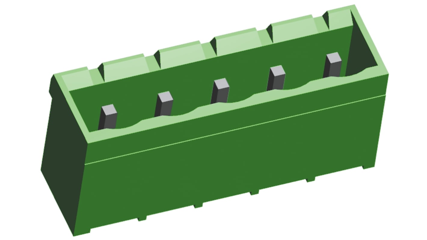 TE Connectivity Buchanan Series PCB Header, 5-Contact, 5.08mm Pitch, Through Hole Mount, 1-Row, Solder Termination