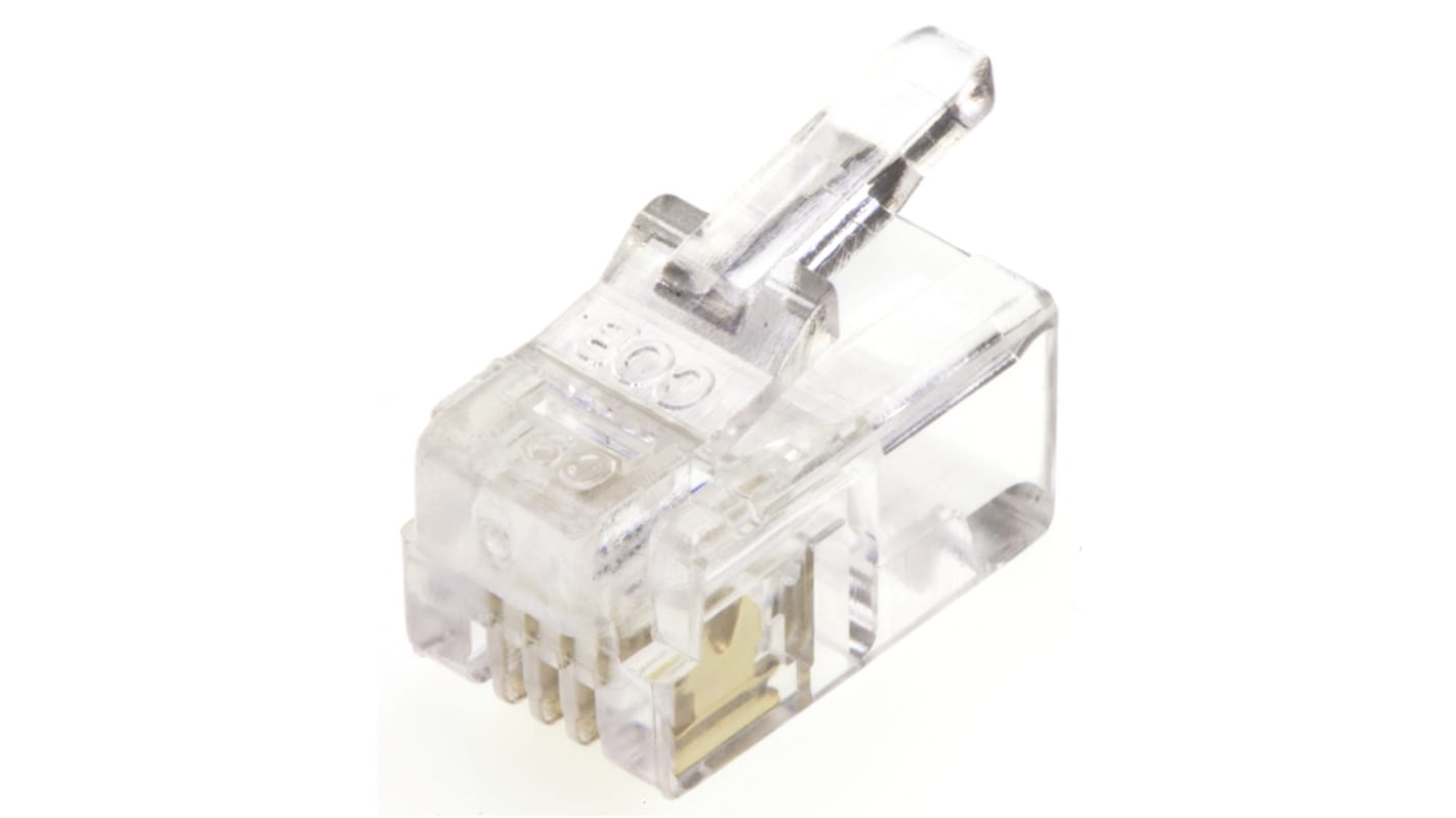 Conector RJ22 Macho MH Connectors serie MHRJ, de 4P4C vías, apantallamiento UTP