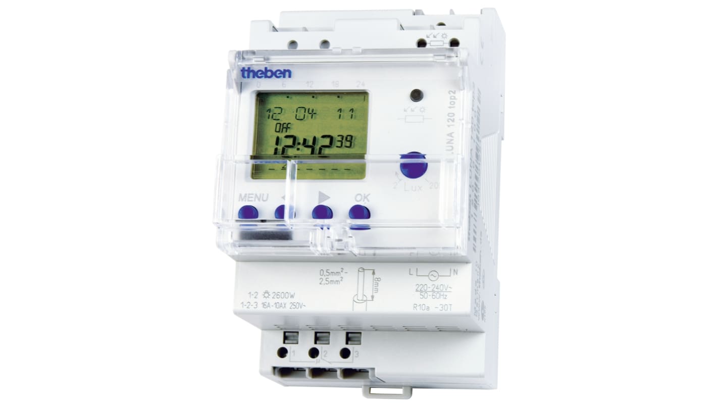 1 Channel Analogue DIN Rail Time Switch Measures Minutes, 230 V ac