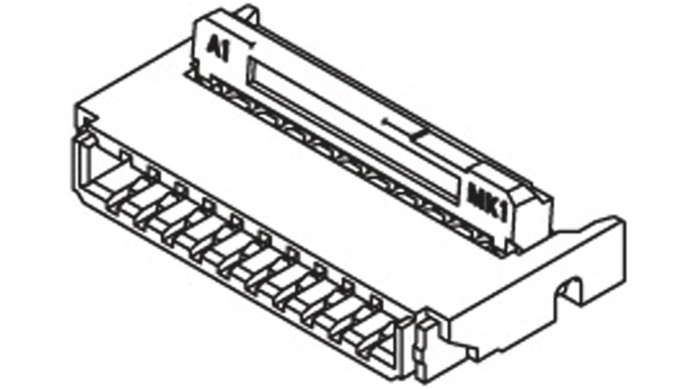 Molex, SMD FPC-Steckverbinder, Buchse, 20-polig / 1-reihig, Raster 0.5mm Lötanschluss