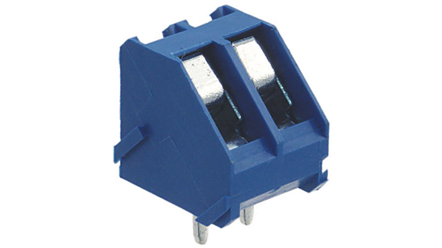 TE Connectivity Buchanan Series PCB Terminal Strip, 2-Contact, 5mm Pitch, Through Hole Mount, 1-Row, Screw Termination