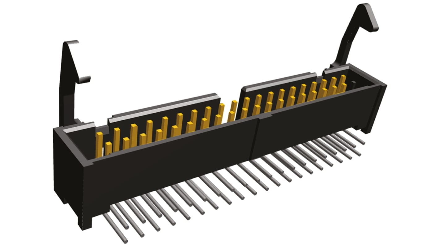 Conector macho para PCB Ángulo de 90° TE Connectivity serie AMP-LATCH de 40 vías, 2 filas, paso 2.54mm, para soldar,