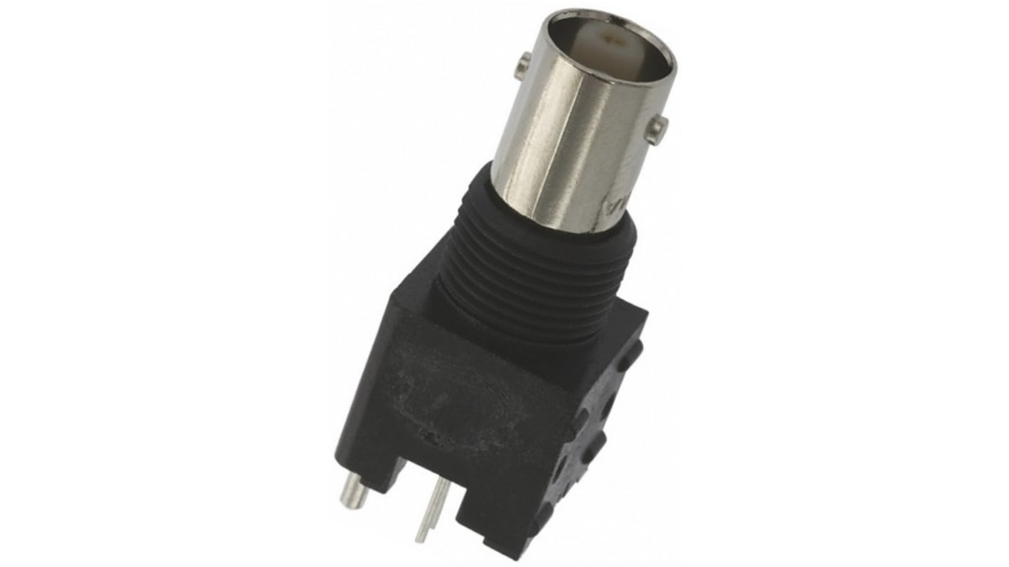 TE Connectivity BNC Series, jack PCB Mount BNC Connector, 50Ω, Through Hole Termination, Straight Body