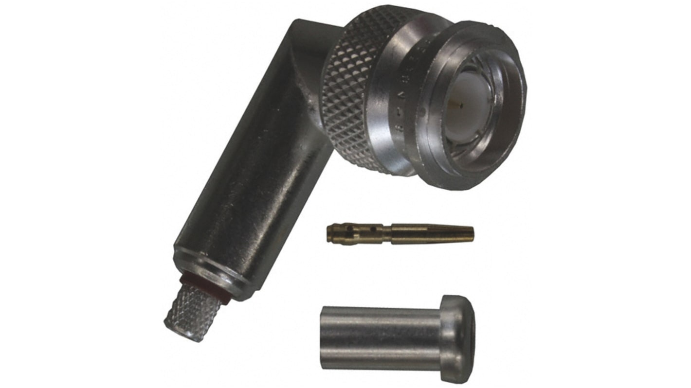 TE Connectivity, Plug Cable Mount TNC Connector, 50Ω, Crimp Termination, Right Angle Body