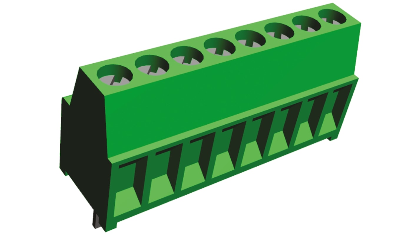 TE Connectivity Buchanan Series PCB Terminal Block, 8-Contact, 2.54mm Pitch, Through Hole Mount, 1-Row, Screw