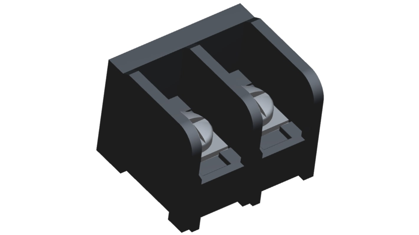 TE Connectivity Barrier Strip, 2 Contact, 9.53mm Pitch, 1 Row, 25 A, 5 A, 300 V, 600 V